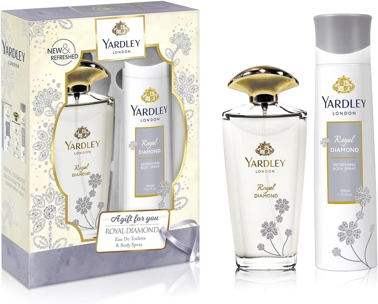 Yardley Diamond EDT 125ml + Body Spray 150ml