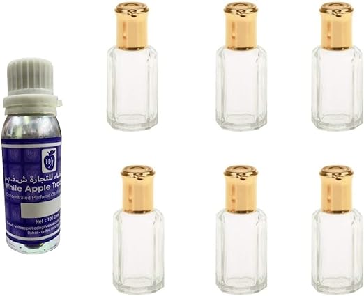 White Apple Dove Attar Set Unisex, 100ml Attar & 6 x 12ml Bottles (Free)