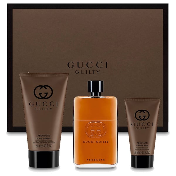 Gucci 3-Piece Guilty Absolute Gift Set for Men, 90ml EDP, 150ml Shower Gel, 50ml After Shave Balm