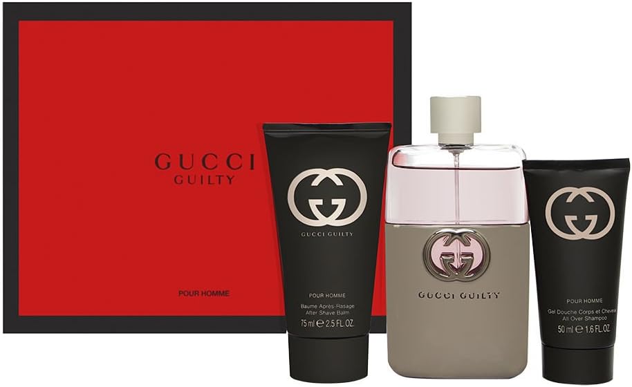 Gucci 3-Piece Made to Measure Gift Set for Men, 90ml EDT, 75ml Aftershave Balm, 50ml Shower Gel